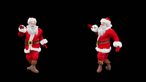 Santa claus Dance, with Alpha matte. Stock Footage 138284043