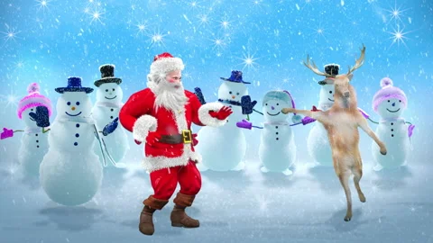 Santa claus Dance, with Alpha matte. 库存影片 139955801