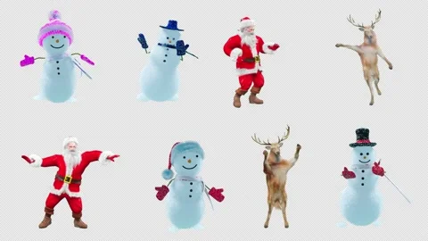 Santa claus Dance, with Alpha matte. Stock Footage 139956308