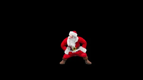 Santa claus Dance, with Alpha matte. Stock Footage 144272275