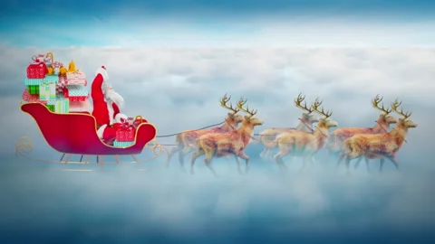 Santa claus Dance, with Alpha matte. Stockbeeldmateriaal 156046418