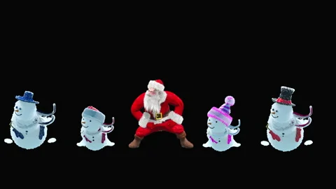 Santa claus Dance, with Alpha matte. 库存影片 157730261