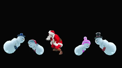 Santa claus Dance, with Alpha matte. 库存影片 157731289