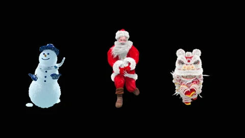 Santa claus Dance, with Alpha matte. 库存影片 158277290