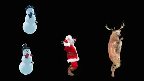 Santa claus Dance, with Alpha matte. 库存影片 163170675