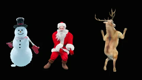 Santa claus Dance, with Alpha matte. Stock Footage 163227533