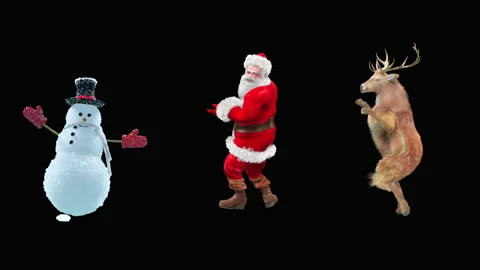 Santa claus Dance, with Alpha matte. 库存影片 163227543