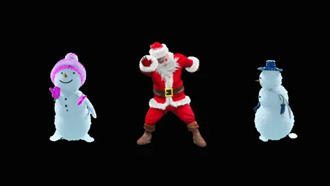 Santa claus Dance, with Alpha matte. 库存影片 164469439