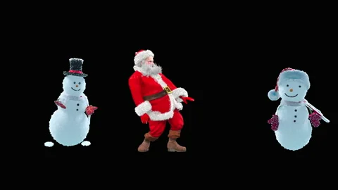 Santa claus Dance, with Alpha matte. Stock Footage 164469591