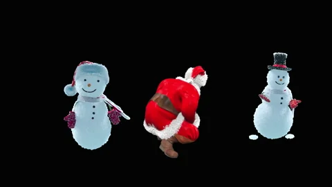 Santa claus Dance, with Alpha matte. 库存影片 166853477