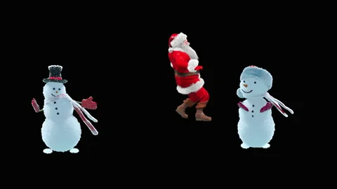 Santa claus Dance, with Alpha matte. Stock Footage 201951489