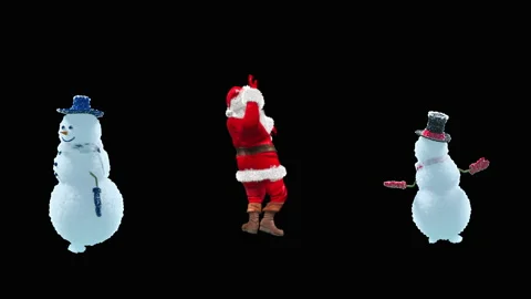 Santa claus Dance, with Alpha matte. 库存影片 201951779