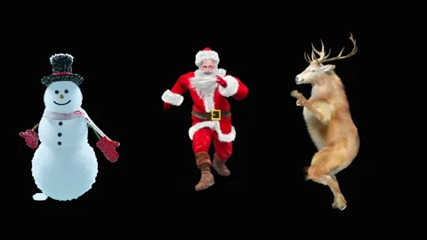 Santa claus Dance, with Alpha matte. Stock Footage 219562066
