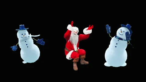 Santa claus Dance, with Alpha matte. Stock Footage 220441651