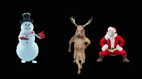 Santa claus Dance, with Alpha matte. Видео 220950765
