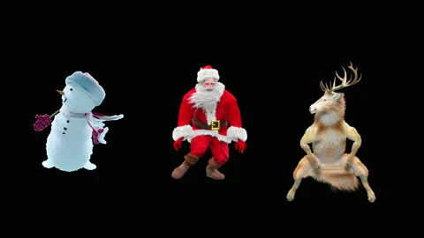Santa claus Dance, with Alpha matte. 库存影片 220950769