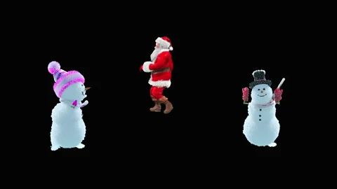Santa claus Dance, with Alpha matte. 库存影片 287943117