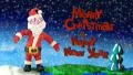 Santa Claus dance on earth with words "Happy new year and Marry Christmas" HD Footage