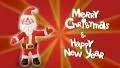 Santa Claus dance on red with words "Happy new year and Marry Christmas" HD Footage