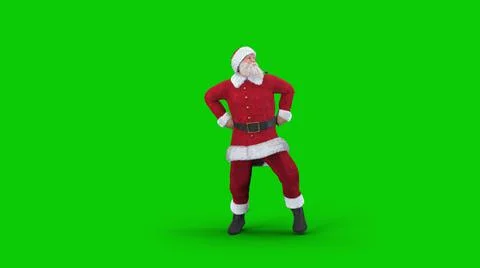 Santa Claus dances k-pop happy energetic dance with hands on his hips Illustration