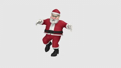 Santa Claus dancing - 3d render looped with alpha channel. Stock Footage 167532051