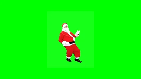 Santa Claus dancing and posing on a green background. Chromakey template. 4K Stock Footage 202158629