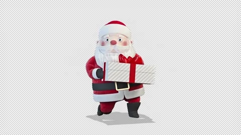 Santa Claus dancing with a gift around him 库存影片 165024768