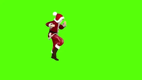 Santa Claus Dancing Green Screen Animation Seamless Loop Stock Footage 296059241