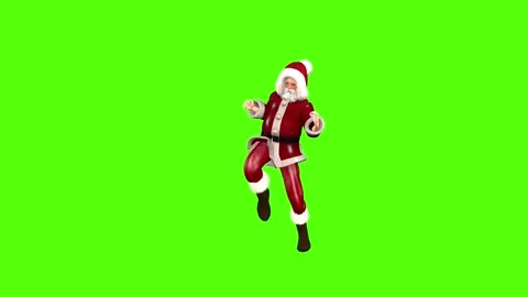 Santa Claus Dancing Green Screen Animation Seamless Loop Stock Footage 296059242
