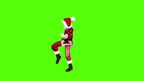 Santa Claus Dancing Green Screen Animation Seamless Loop Stock Footage 296059243