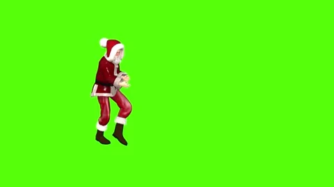 Santa Claus Dancing Green Screen Animation Seamless Loop Stock Footage 296059284