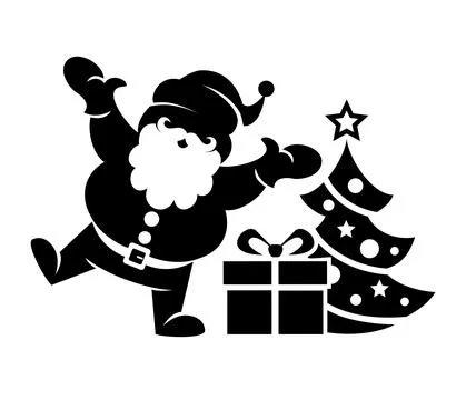 Santa Claus is dancing Stock Illustration