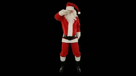 Santa Claus Dancing isolated, Dance 8, Alpha Channel Stock Footage