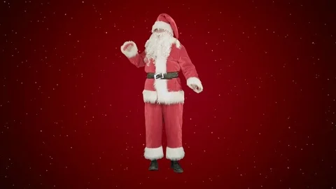 Santa Claus Dancing on red background with snow Vídeos de archivo 70681248