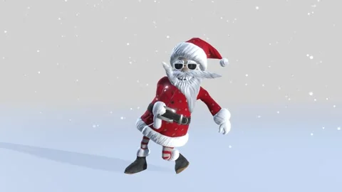 Santa Claus dancing on a white background Stock Footage 256511089