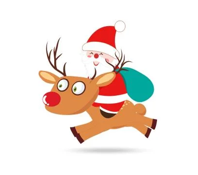 Santa claus on deer Illustrazione stock