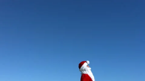 Santa Claus does a flip in the air, slow motion Video stock 61669512