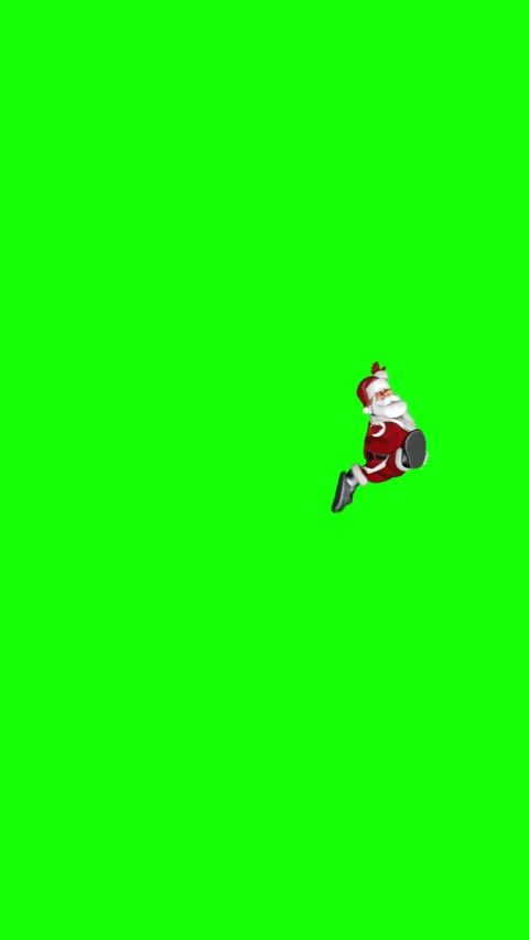 Santa Claus doing a funny dance, vertical video Green Screen Chromakey Stock Footage 340454686