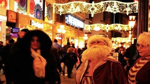Santa Claus doll in a festive setting. Stock Footage 121128248
