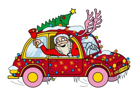 Santa Claus Driver Stock Illustration