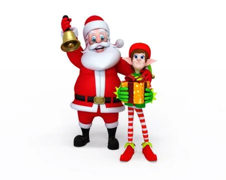 Santa claus with elf Stock Illustration