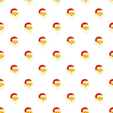 Santa claus emoji seamless pattern for christmas holiday Stock Illustration