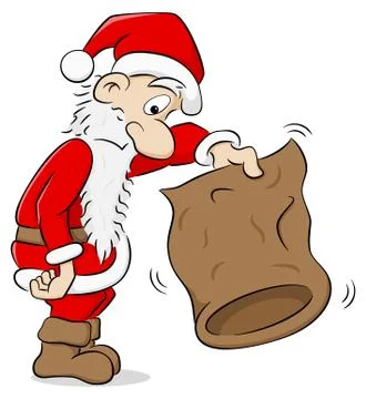 Santa claus with an empty bag Illustrazione stock
