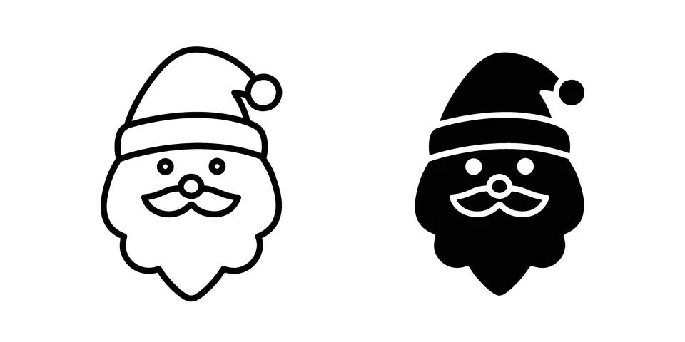 Santa claus face icon bundle for website design projects Stock Illustration