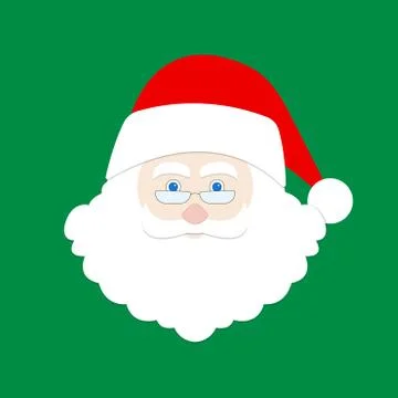 Santa Claus face icon. Vector illustration of the Santa head. Christmas design  Stock Illustration