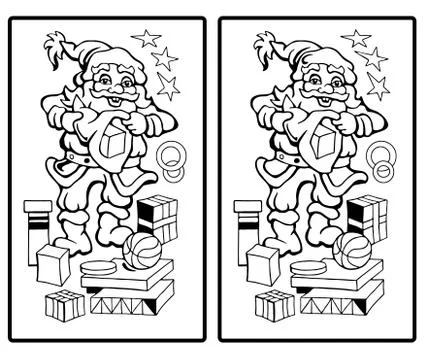 Santa Claus - Find the ten differences Stock Illustration