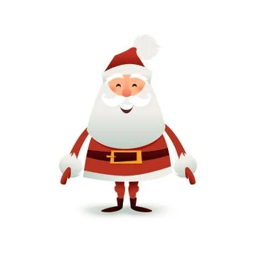 Santa Claus flat vector illustration. Happy Christmas father cartoon character Stockillustratie