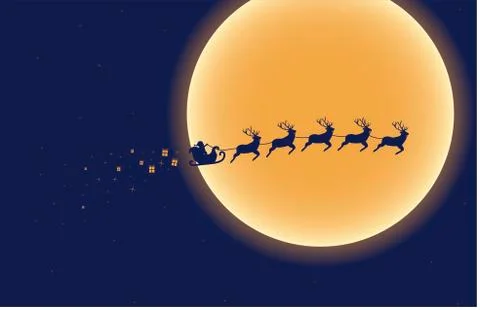 Santa Claus on the fly Ilustração Stock