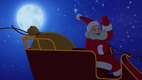 Santa Claus flying 库存影片 70080323