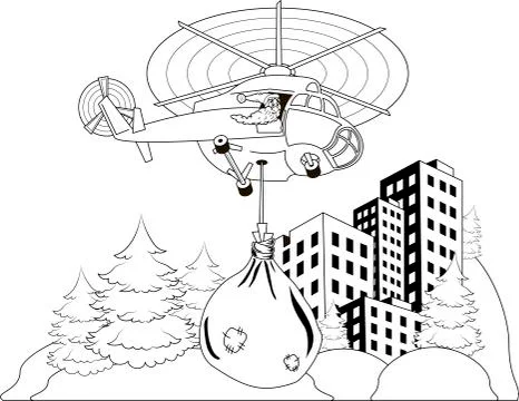 Santa Claus flying Stock Illustration